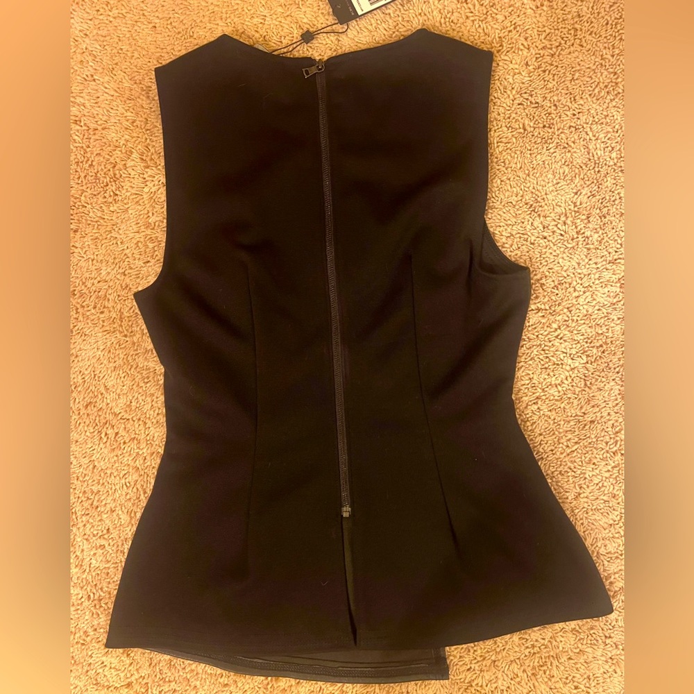 BCBG Maxazria black leather sleeveless top size S - Picture 5 of 8